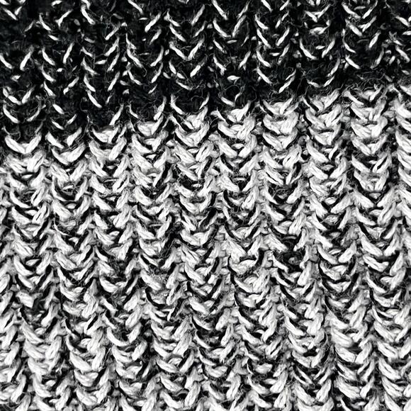 Express Y2K Striped Sweater Tunic S Grey Black Cotton V Neck Soft Knit Cozy - Picture 7 of 9